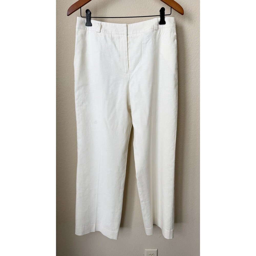 Talbots Women's Size 10 Ivory Linen Blend Italian Fabric Dress Pants